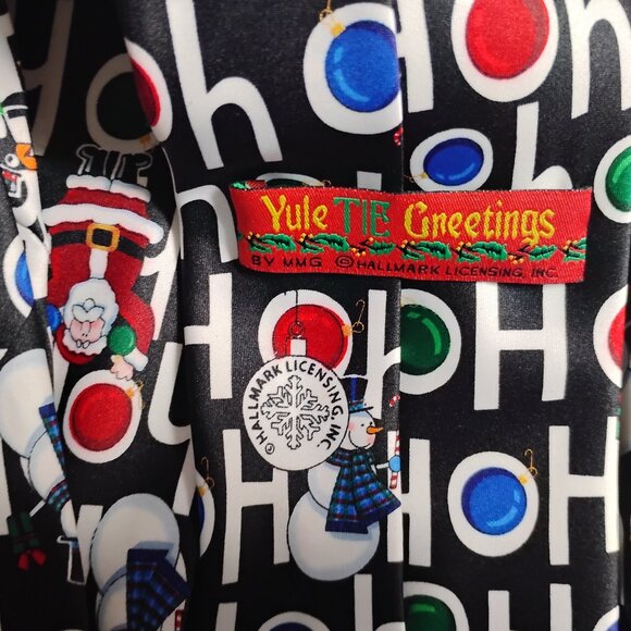 ❤️YULE TIE GREETINGS HALLMARK Here Comes Santa HO HO HO Christmas Necktie Tie - Picture 4 of 7